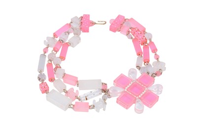 Lot 31 - Chanel Pink Plexiglass Statement Necklace