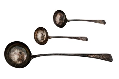 Lot 210 - A George III sterling silver soup ladle, London 1792 by John Blake (reg. Sep 1788)
