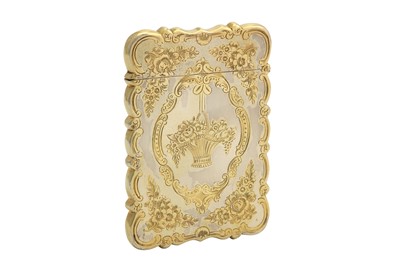 Lot 1 - A Victorian sterling silver parcel- gilt card case, Birmingham 1851 by Mary Wheeler & James Bartholomew Cronin