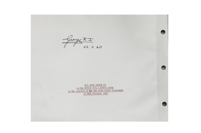 Lot 327 - George VI, King of England