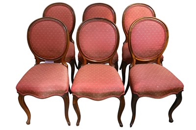 Lot 491 - Set of six late 19th century rosewood dining chairs