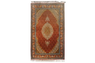 Lot 32 - A VERY FINE PART SILK TABRIZ RUG, NORTH-WEST PERSIA