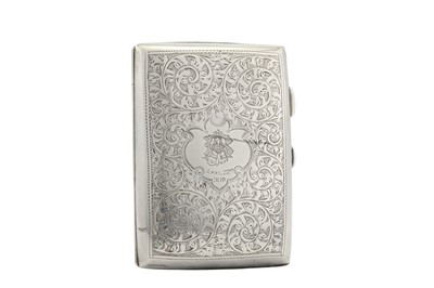 Lot 8 - An Edwardian sterling silver cigar case, Birmingham 1909 by Samuel M Levi