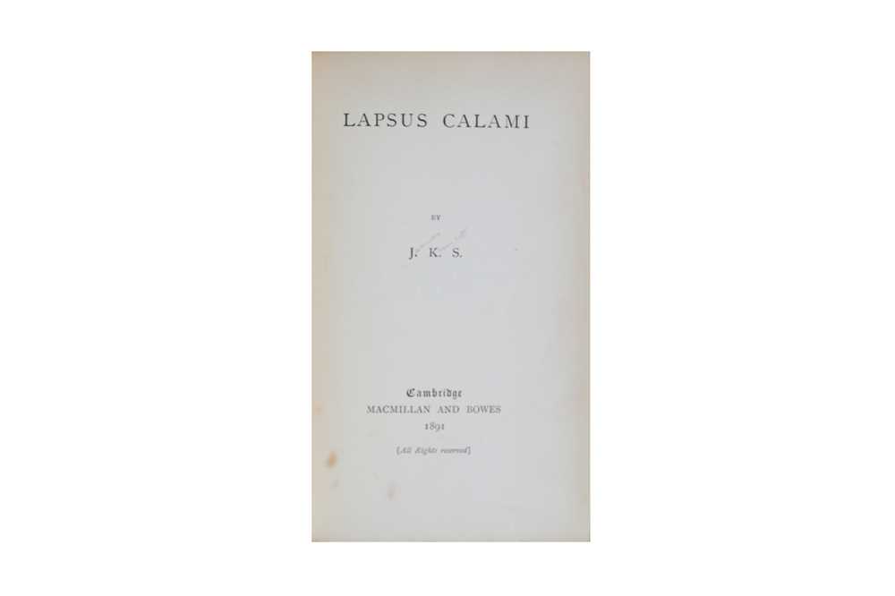 Lot 83 - Kenneth Stephen (James) J. K. S., Lapsus Calami