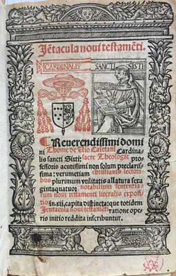 Lot 6 - Bible Commentary.- Caietano (Tommaso) [Tommaso de Vio or Thomas de Vio]
