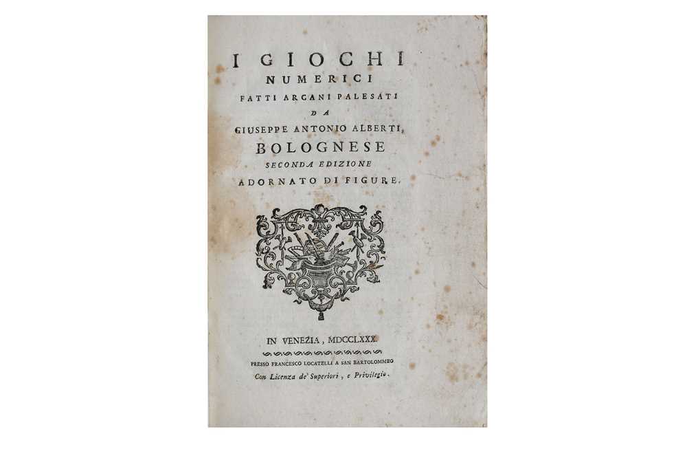Lot 32 - Games.- Alberti [Antonio (Giuseppe)]