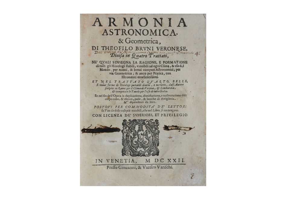 Lot 35 - Horology.- Bruni (Teofilo)