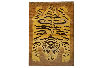 Lot 56 - A FINE TIGER RUG