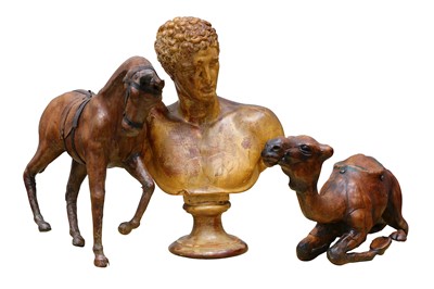 Lot 384 - Vintage Middle-Eastern Leather-clad Figures