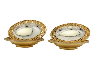 Lot 344 - A set of four Elizabeth II modernist parcel-gilt sterling silver nut dishes, London 1971 by Stuart Devlin (1931-2018)