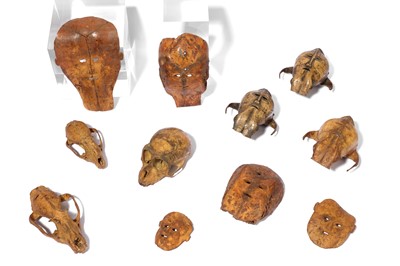 Lot 54 - COLLECTION OF TEN INDONESIAN TIMOR SKULL MASKS