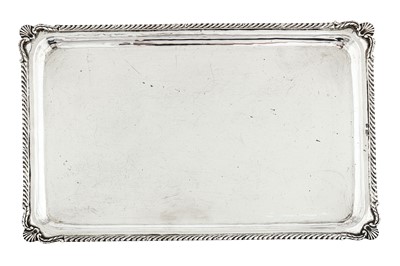 Lot 111 - A mid to late 20th century Turkish 900 standard silver tray, marked for OC