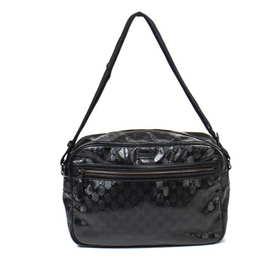 Lot 146 - Gucci Black Monogram Zip Messenger