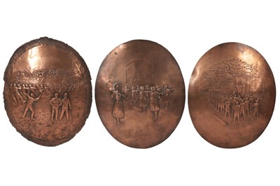 Lot 113 - THREE UNUSUAL LATE 19TH / EARLY CENTURY BRITISH COPPER PLAQUES OF EDUCATION