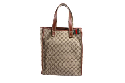 Lot 132 - Gucci Beige Supreme Monogram Tote MM