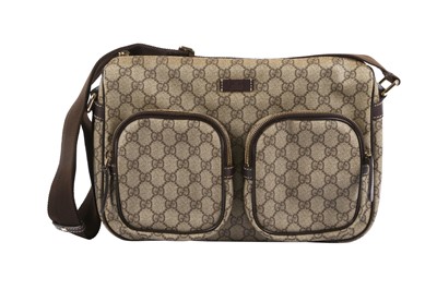 Lot 121 - Gucci Beige Supreme Monogram Pocket Zip Shoulder
