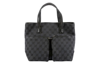 Lot 141 - Gucci Black Monogram Double Pocket Tote