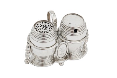 Lot 276 - A Victorian sterling silver novelty breakfast cruet, London 1877 by George Fox