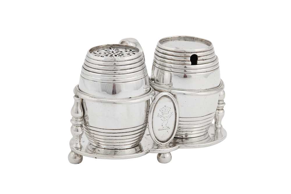 Lot 276 - A Victorian sterling silver novelty breakfast cruet, London 1877 by George Fox
