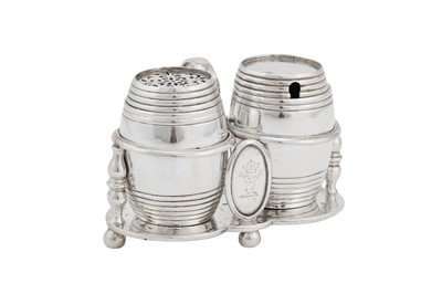 Lot 276 - A Victorian sterling silver novelty breakfast cruet, London 1877 by George Fox