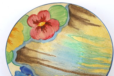 Lot 297 - A Art Deco Clarice Cliff Fantasque Stamford tea for two in the 'Pansies' pattern