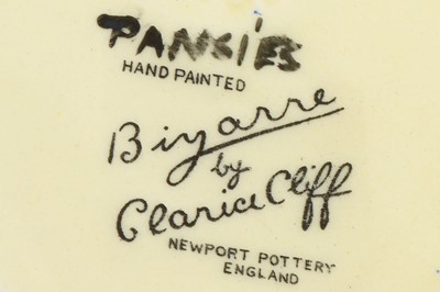 Lot 297 - A Art Deco Clarice Cliff Fantasque Stamford tea for two in the 'Pansies' pattern