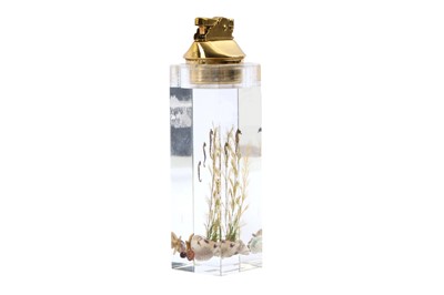 Lot 349 - A 1970s perspex Aquarium style table lighter