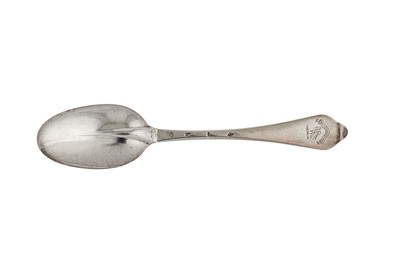 Lot 249 - A Queen Anne Britannia standard silver table spoon, London 1707 by Andrew Archer (reg. 27th Oct 1703)