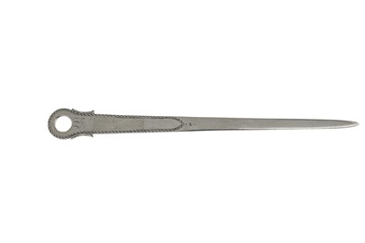 Lot 213a - A George III Irish antique sterling silver meat skewer, Dublin 1794 by George Nangle