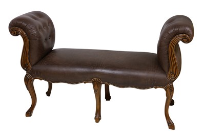 Lot 183 - A late 20th Century French carved beech window seat