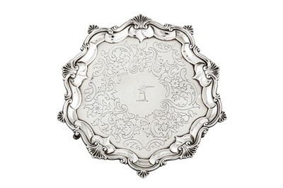 Lot 291 - An interesting George III sterling silver waiter, London 1782 by John Scofield (reg. 13th Jan 1778)