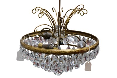 Lot 405 - A early 20th century gilt metal framed chandelier