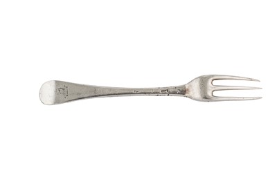 Lot 245 - A George II sterling silver table fork, London probably 1734, makers mark obliterated