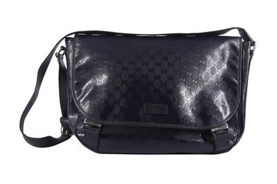 Lot 140 - Gucci Navy Guccissima Monogram Large Messenger