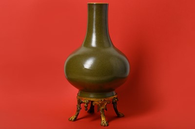 Lot 36 - A CHINESE TEADUST-GLAZED VASE.