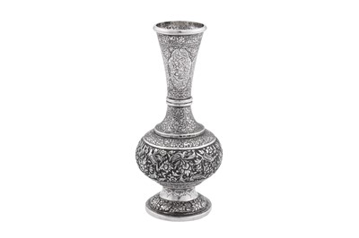 Lot 91 - A mid-20th century Iranian (Persian) silver vase, Isfahan circa 1950, signed Haji Abdulla