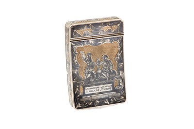 Lot 52 - A Nicholas I Russian 84 Zolotnik (875 standard) parcel-gilt silver and niello snuff box, Moscow 1827 by Osip Balanov