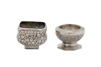Lot 126 - A late 19th century Anglo – Indian Raj unmarked silver salt, Kashmir Srinagar circa 1890