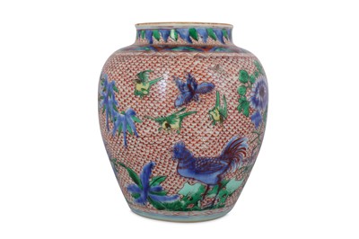 Lot 252 - A CHINESE WUCAI 'BIRDS' JAR.