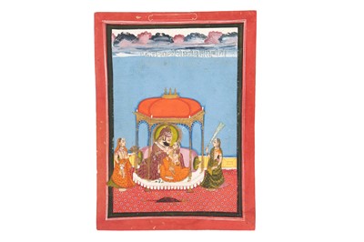 Lot 334 - MAHARANA BHIM SINGH (1768 - 1828) WITH A COURTESAN