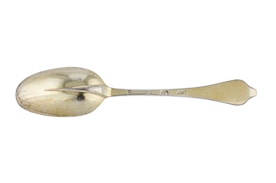 Lot 263 - A Queen Anne Britannia standard silver gilt tablespoon, London 1706 by Isaac Davenport (reg. April 1697)