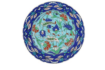 Lot 189 - A THEODORE DECK IZNIK-STYLE POTTERY DISH
