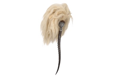 Lot 344 - A LARGE FLY WHISK (CHAUR SAHIB) WITH IBEX HORN  HANDLE