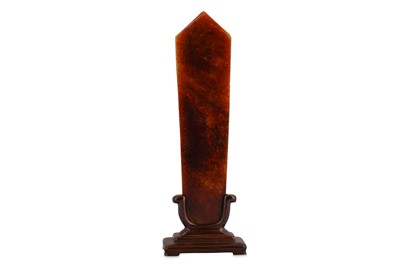 Lot 526 - A CHINESE JADE BLADE.