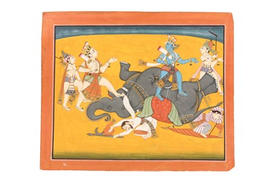Lot 336 - RAMA AND LAKSHMANA DEFEATING AN ELEPHANT DEMON