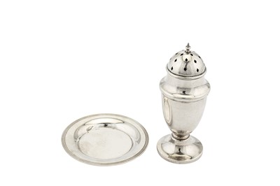 Lot 166 - A George V sterling silver sugar caster, Birmingham 1931 by A L Davenport Ltd