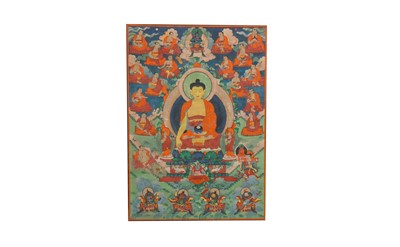 Lot 59 - A TIBETAN THANGKA.