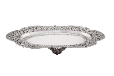 Lot 84 - A late 20th century Iranian (Persian) 900 standard silver sweets dish, Tabriz circa 1970