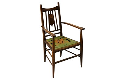 Lot 435 - A circa 1900 Arts and Crafts open armchair