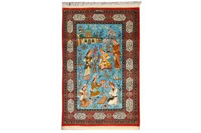 Lot 50 - A VERY FINE SIGNED SILK QUM, CENTRAL PERSIA